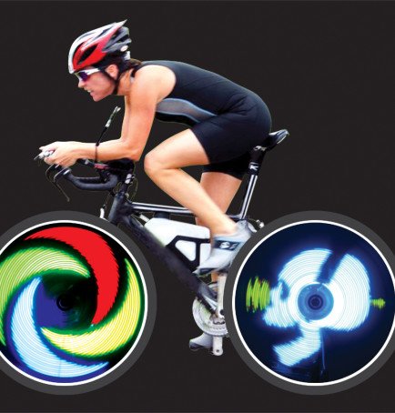 Agiletek BK-2082 On - Wheel Programmable LED Imaging on Bicycle, Size - 20 in. Wheel - up