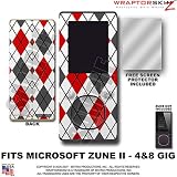 Zune 2 Skin Argyle Black and Red WraptorSkinz TM Kit fits Zune 2 (4&8gig player) by TuneTattooz TM