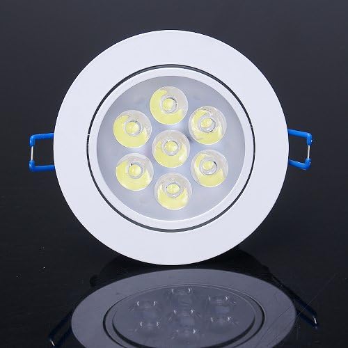 Jcmd Dimmable 7w Day White LED Ceiling Light, Driver Included, White Shell Version