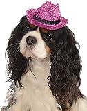 Rubies Costume Company Glitter Cowboy Hat Pet Costume Accessory, Small/Medium, Pink