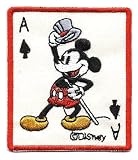 51leUBYdPqL. SL160  Mickey Mouse Ace of Spade Poker Card Hats Off Disney Embroidered Iron On / Sew On Patch