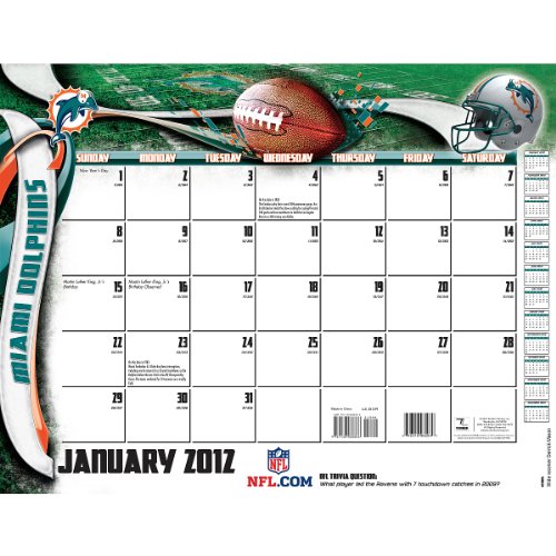 Turner Miami Dolphins 2012 22x17 Desk Calendar