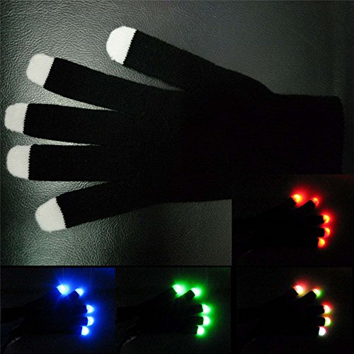 Led light finger lighting flashing glow gloves