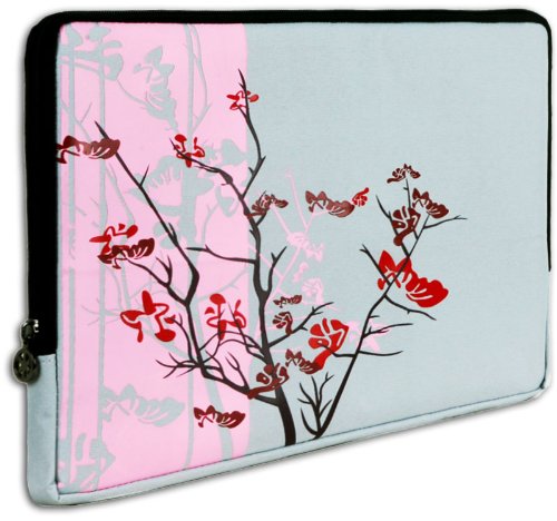 Pink Sparse Floral Flowers Carrying Case Sleeve fit Apple MacBook 13 and 13 - 14 inch Notebook Laptop Computer