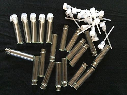 20 Empty Sample Vials Clear Glass Bottle with Plastic Lid Small Bottle 2ml.