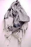 Cool White & Black Arab Head or Neck Scarf Kafiyah