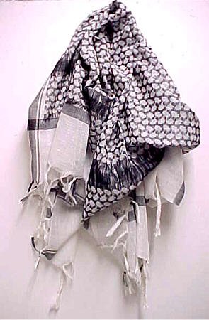 Black / White Arab Kafiyah Head Scarf Shemagh