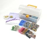 Jewellery Making Kit - Contains Silver Lined Beads, Bi-cone Beads, a wide assortment of Glass Beads, Stretchy Cord, Beading Wire, Crimping Tubes. Everything you need to make lots of Jewellery - Ideal gift or party activity