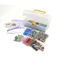 Jewellery Making Kit - Contains Silver Lined Beads, Bi-cone Beads, a wide assortment of Glass Beads, Stretchy Cord, Beading Wire, Crimping Tubes. Everything you need to make lots of Jewellery - Ideal gift or party activity