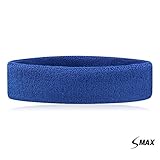 SMax Sportline Head Band,Terry Cloth Headband,Gym Workout Yoga Exercise & Fitness BLUE