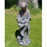 Small Bronze Garden Statues - Reading Boy Figure Sculpture