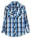 Gioberti Boys Casual Western Plaid Long Sleeve Pearl Snaps Shirt
