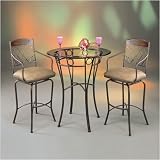 Pastel Furniture NR 520-AR 3636 (40) / NR 219 AR - WT 648 (30) Napa Ridge 40 Glass Pub Set with S