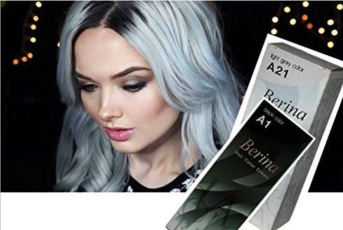New Light Grey - Black Hair Color Berina [A21+a1] Permanent Changer Free Gloves by Mostthing