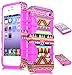 Bastex Hybrid Case for Apple Iphone 4, 4s, 4g - Hot Pink Silicone / Aztec Tribal Hard