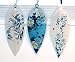 Lucore Home Leaf Bookmarks - Blue Flowers Asian Painting Lucky Charm, Ornament, Hanging & Wall Decor, Art Decoration - 3 Pcs, Made of Real Leaves