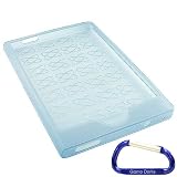 Sony Reader Pocket Edition PRS-300 Rubberized Silicone Skin Case Cover (Blue) with Free Carabiner Key Chain