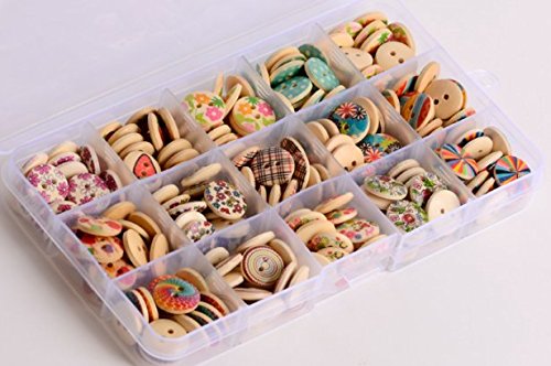 Lifeglow art™ 225pcs mixed wooden buttons in bulk buttons for s…