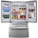 Haier Energy Star Refrigerator French Door Counter Depth 21 Cu Ft, Stainless Steel - RBFS21TIAS