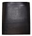 AG Wallets Men's Large Genuine Leather Bifold Wallet Slim European Hipster 2 Windows Black Leather