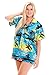 Funky Hawaiian Blouse Women Short-Sleeve Front-Pocket Surf Beach Turquoise