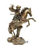 Cold Cast Bronze Samurai on Horse Back Rising Figurine