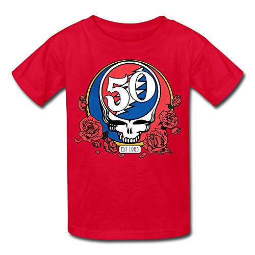 Big Boys'/Girls' Steal Your Face Pretty Lights Bassnectar 50th T-Shirt Red