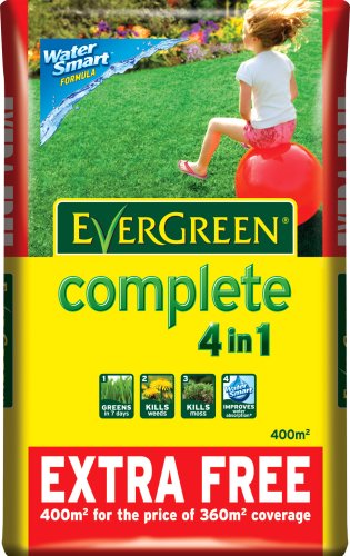 EverGreen Complete 360 sq m + 10% Extra Free Lawn Food, Weed and Moss Killer Bag