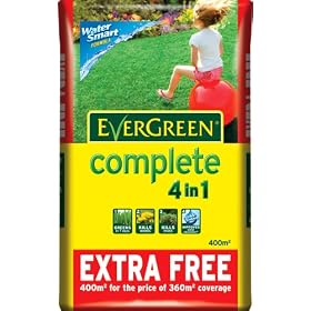 EverGreen Complete 360 sq m + 10% Extra Free Lawn Food, Weed and Moss Killer Bag