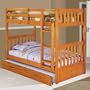 Honey Twin Twin Mission Bunk w/ Trundle: Desk Hutch & Chair, TV Stand
