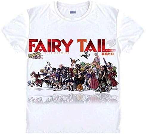 Fairy Tail Short Sleeves T-shirts Tee (L (US M), White)