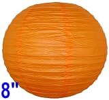 Red Orange Chinese/Japanese Paper Lantern/Lamp 8″ Diameter – Just Artifacts Brand