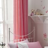 Catherine Lansfield Flutterbye Pink Lined Curtains 72