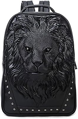 Enhanced 3D silicone Lionhead rivet shoulder bag backpack female fashion creative personality street casual male