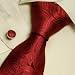 All Products : Red Paisleys silk tie crimson pattern gifts for the groom handmade silk tie cuff links set A2002
