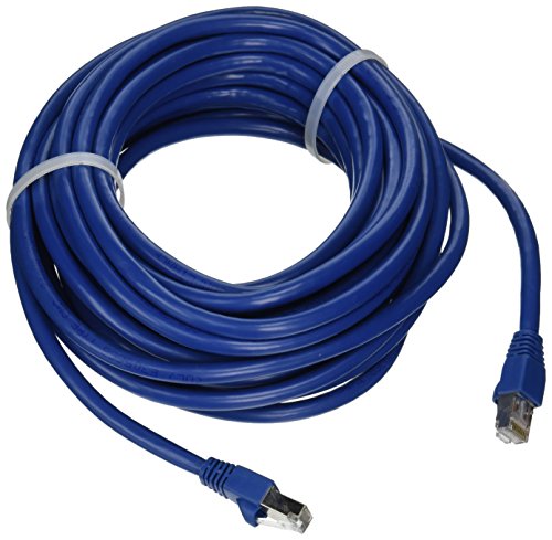 Monoprice 30-Feet 24AWG Cat6a 500MHz STP Ethernet Bare Copper Network Cable, Blue (108603)