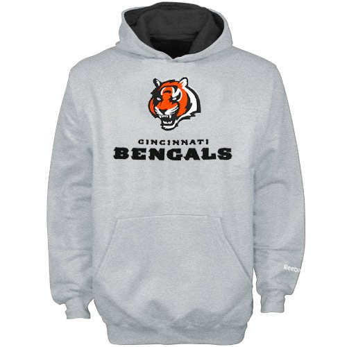 Reebok Cincinnati Bengals Youth Ash Sportsman Hoody Sweatshirt (Small)
