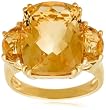 Yellow Gold Plated Sterling Silver Citrine Ring