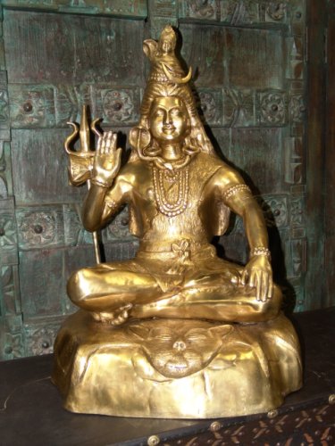 Mahadev Shiva Statue Brass Garden Sculpture 31"