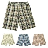 Urban Boundaries - U.S. Expedition Plaid Flat Front Shorts for Young Men / Men (CLEARANCE)