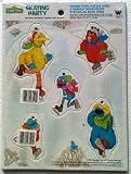 Vintage SESAME STREET Double Sided Frame Tray Puzzle & Christmas Tree Ornaments SKATING PARTY (Dated 1982)