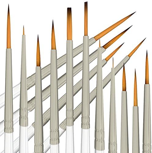 Paint Brush Set - 15 Miniature Detail Artist Brushes for Art Paintings - Acrylic, Watercolor, Oil