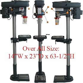16 Speed Drill Press Floor �45 Angle 360 Degree Table by 