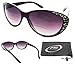 PRO Cat Eye Bifocal Sunglasses with rhinestones for Women. Bifocal readers from 1.00, 1.25, 1.50, 1.75, 2.00, 2.25, 2.50, 2.75, 3.00, 3.25 and 3.50. Free Microfiber Cleaning Case included.