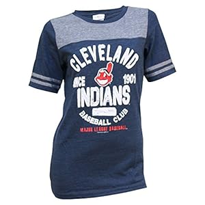Women's MLB Team Baseball Club Sport Top (Cleveland Indians, Medium)