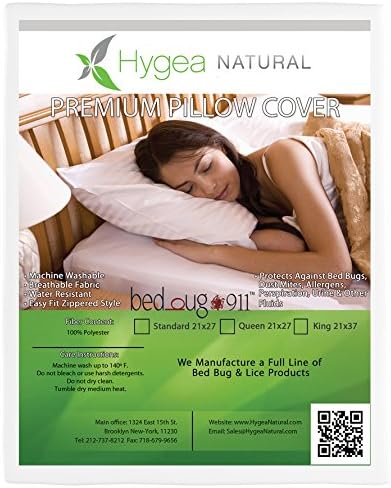 Standard Bed Bug Pillow Cover/Encasement Protectors 2 Pack - Breathable Non Woven Fabric, pest and Water Resistant with Zipper Encasement - Queen Pillow Cover 21x31