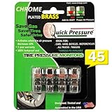 Quick Pressure - PSI-45 Tire Pressure Monitor (4 units /pack) Chrome Plated Brass Quick Pressure - PSI-45 Tire Pressure Monitor (4 units /pack) Chrome Plated Brass