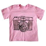 Happy Family Retro Camera Light Pink Girls T Shirt