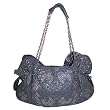 Blue Elegance Crystal and Stud Hobo Handbag