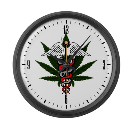 Large Wall Clock Medical Marijuana Symbol